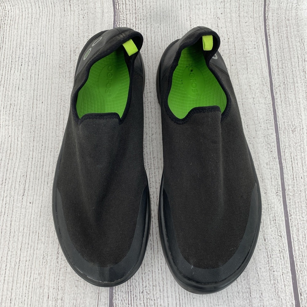 OOFOS OOmg eeZee Shoes Womens 12 Black Recovery Low Top Sneaker Slip On Athletic